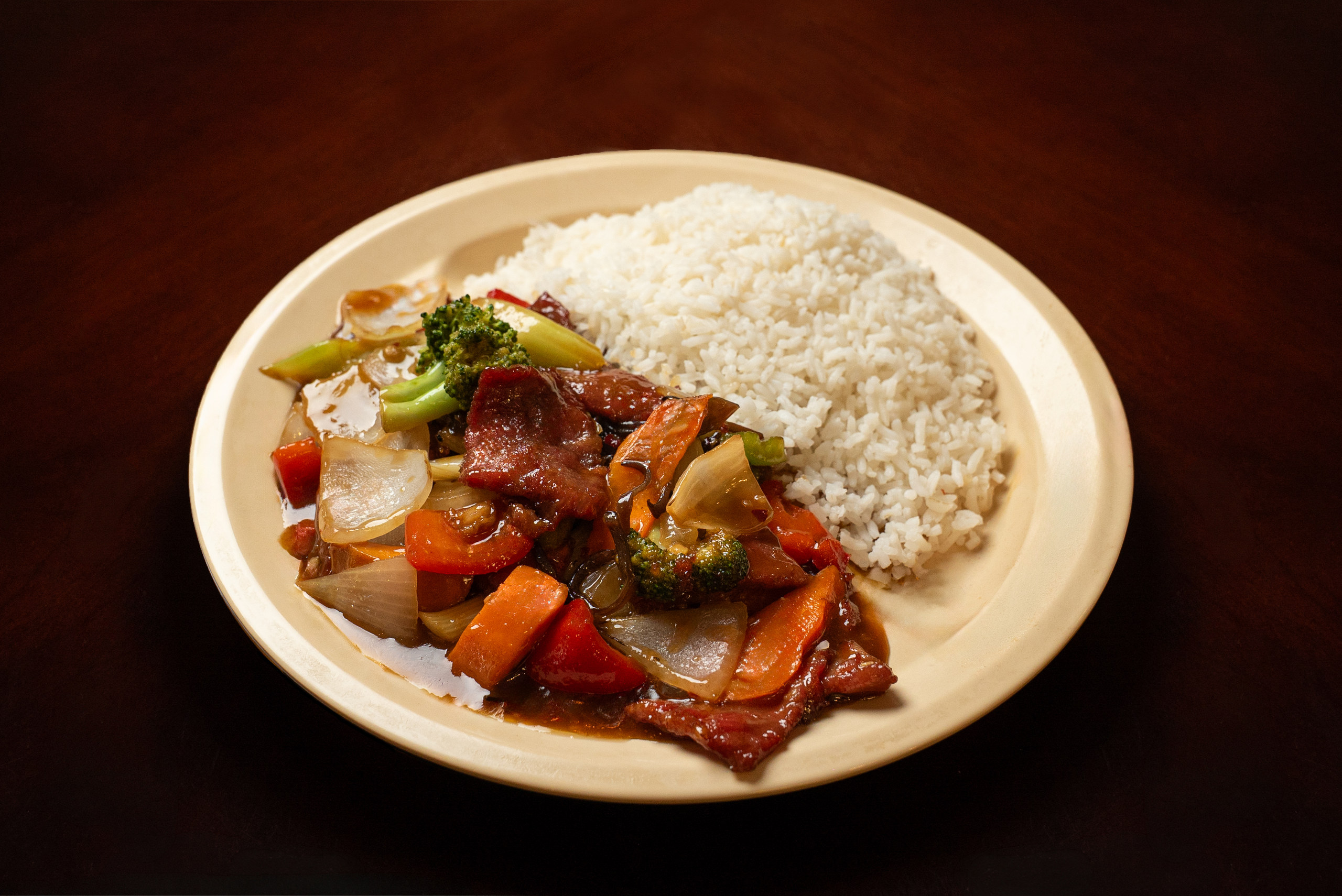 Beef with garlic sauce, China Beijing Asian Bistro — Denver food photography by AesthetiCo