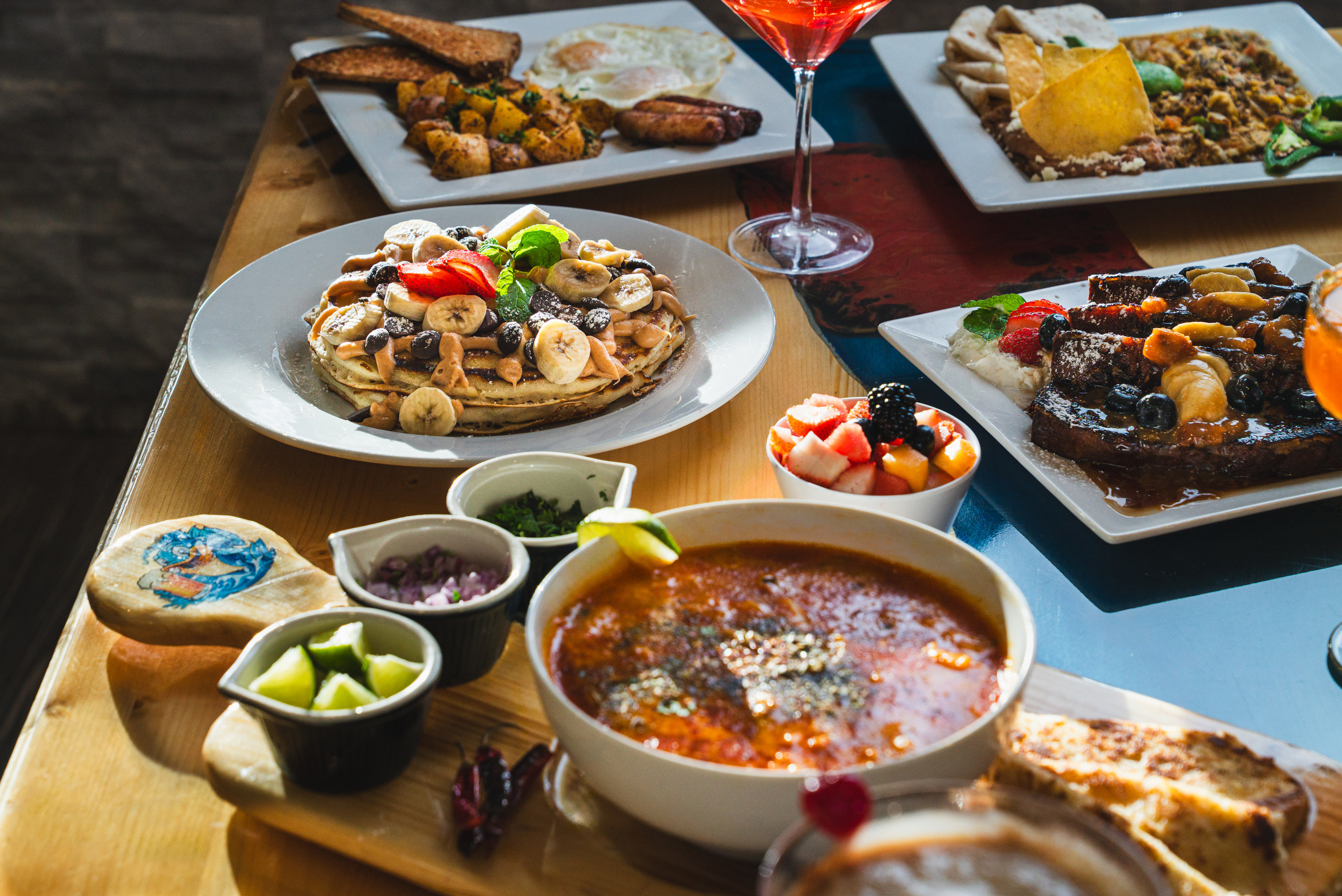 Brunch table spread, Mariscos Todo El Mar — Denver food photography by AesthetiCo