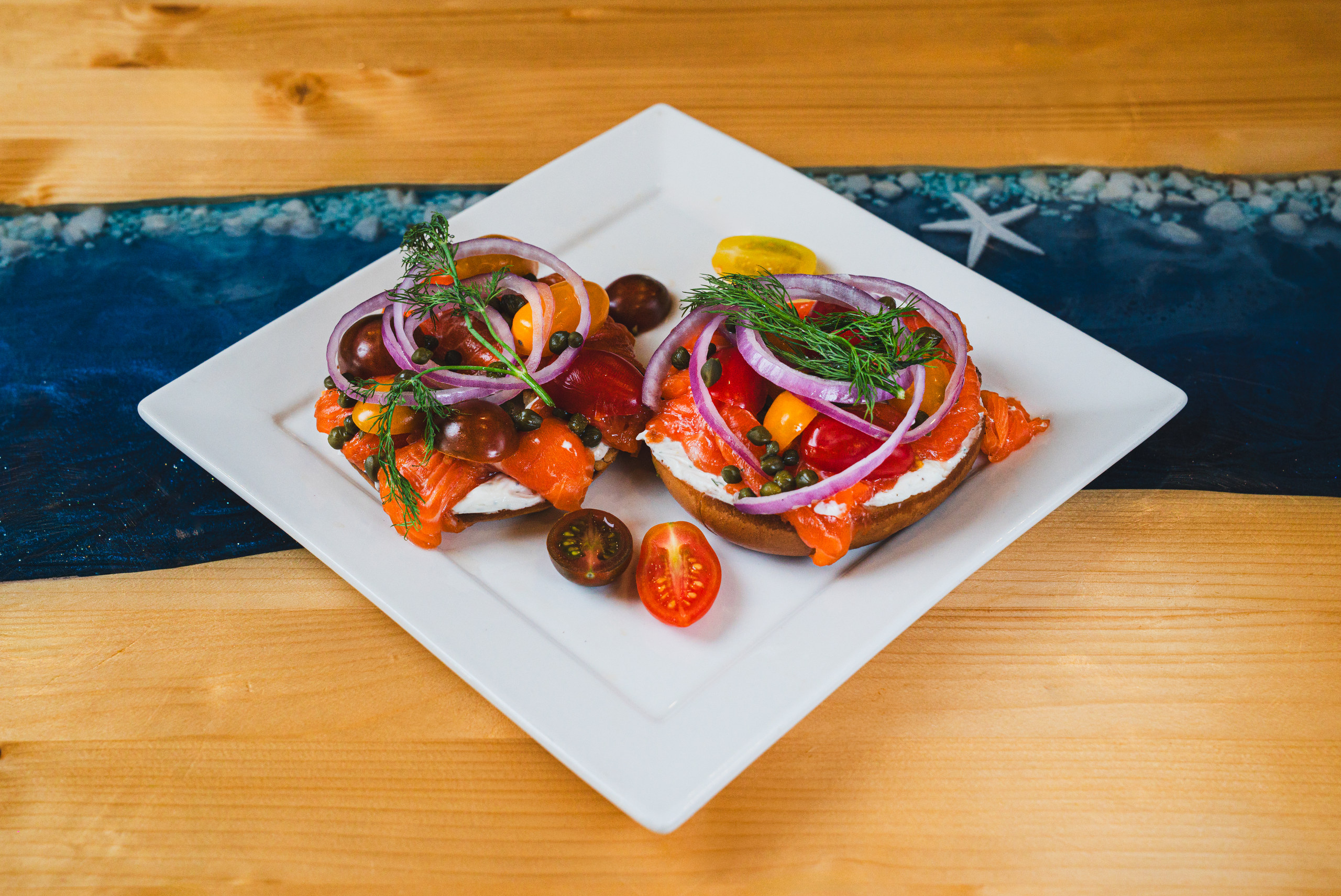 Lox bagel, Mariscos Todo El Mar — Denver food photography by AesthetiCo
