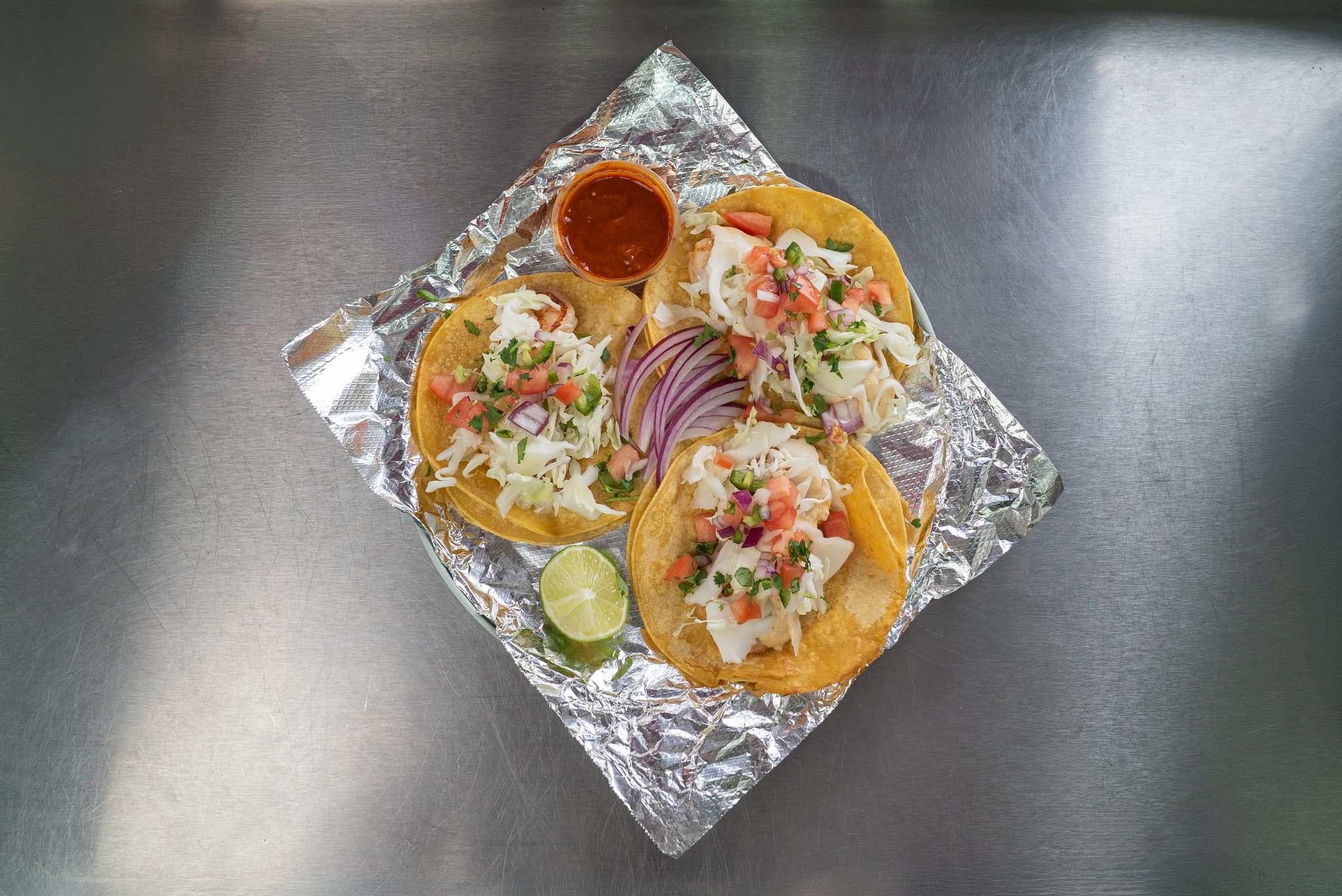 Shrimp tacos, Hernandez Street Tacos, Denver