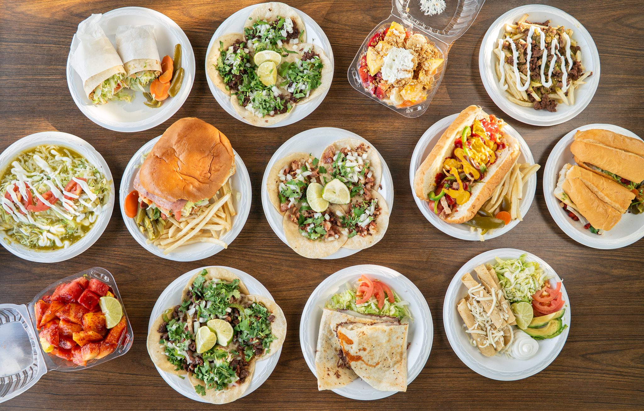 Full menu spread, Tacos Primavera, Denver